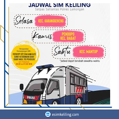 Jadwal SIM Keliling Lamongan